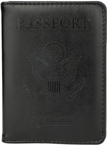 Leather Passport Holder Cover Case RFID Blocking Travel Wallet (Multiple Colors Available)