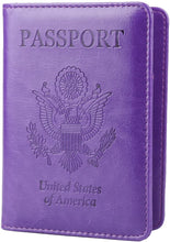 Leather Passport Holder Cover Case RFID Blocking Travel Wallet (Multiple Colors Available)